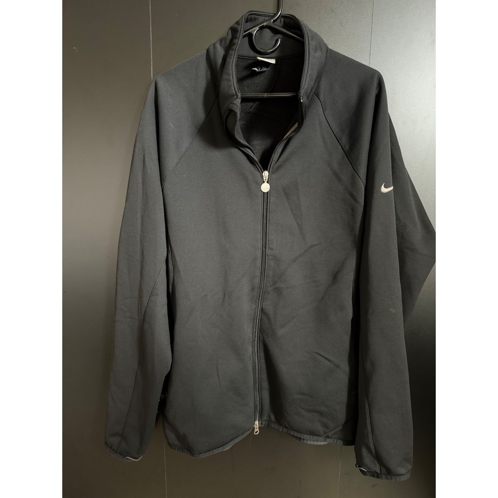 Vintage Y2K Nike FIT Jacket Mens XL Black Full Zip 2004 Swoosh 316310-010